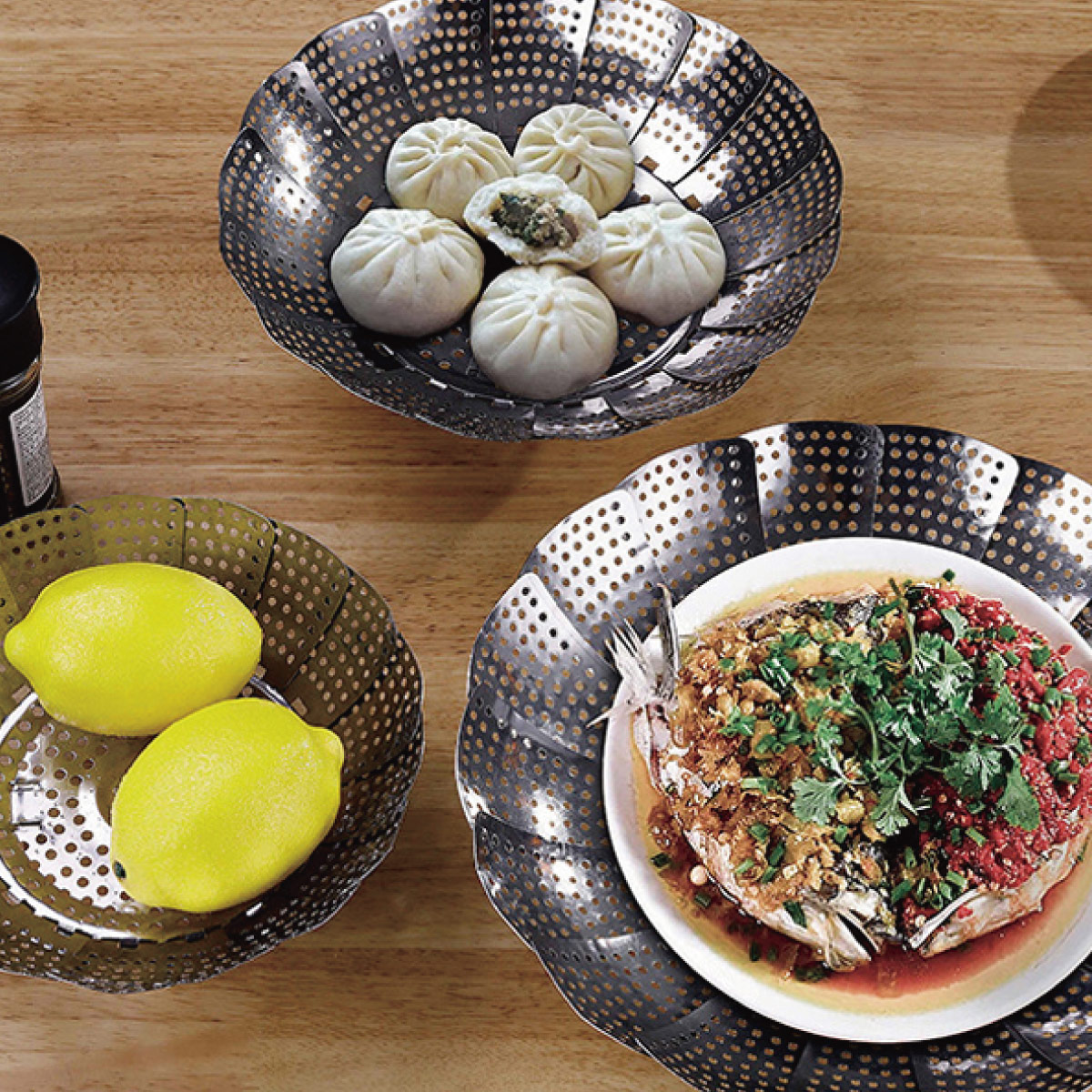 楽天市場】蒸し器 ステンレス 3サイズセット S M L 直径23cm 26cm 28cm