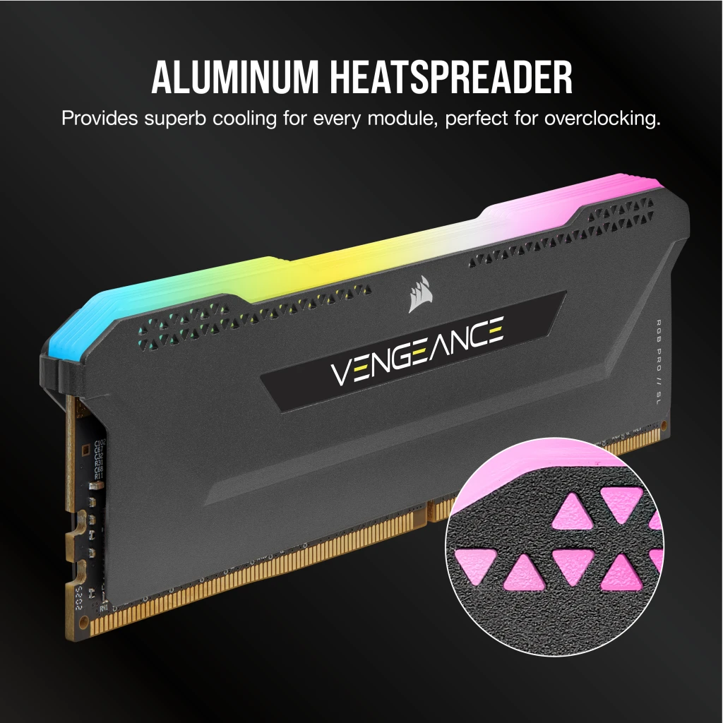 VENGEANCE RGB PRO SL 32GB (2x16GB) DDR4 DRAM 3200MHz C16 Memory