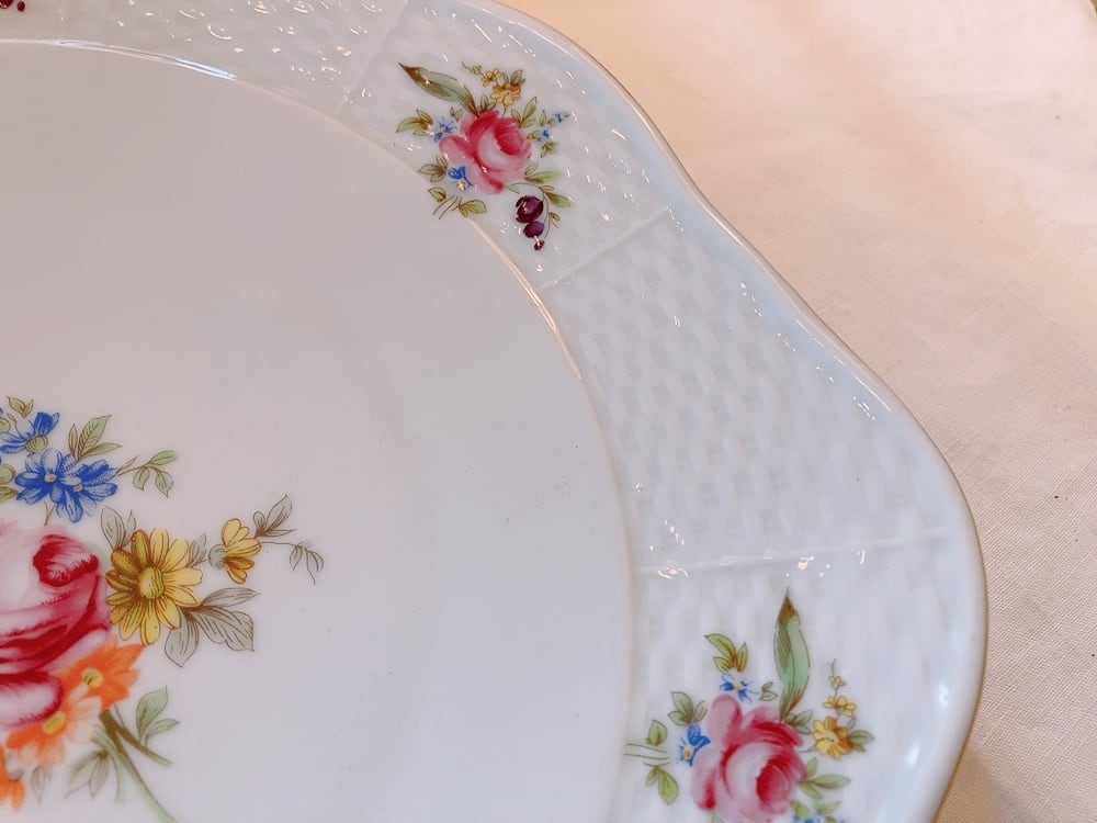 旧チェコスロバキア THUN トゥーン薔薇柄の大皿 | AntiqueRose