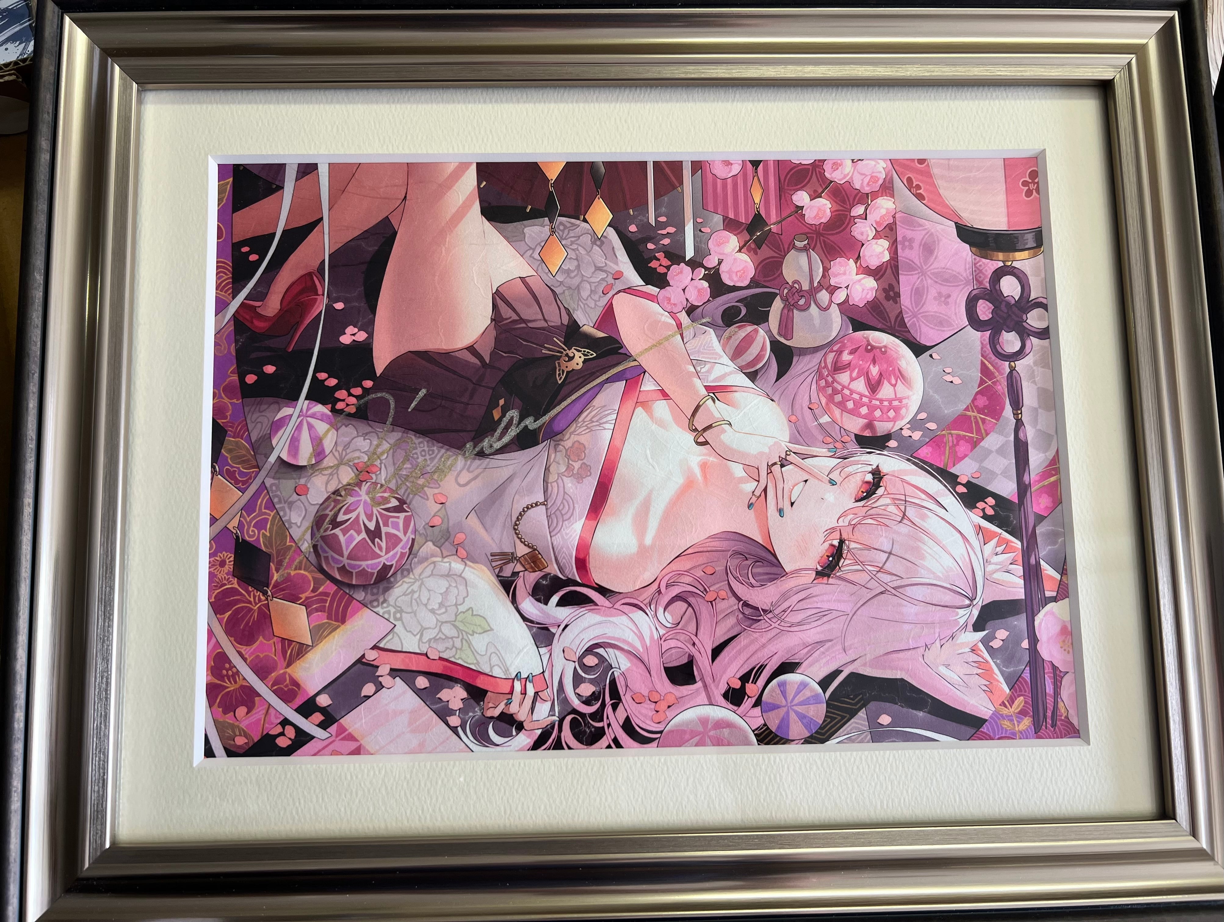 ☆総生産枚数10点のみ☆大熊まい先生☆描き下ろし複製原画☆狐につまま