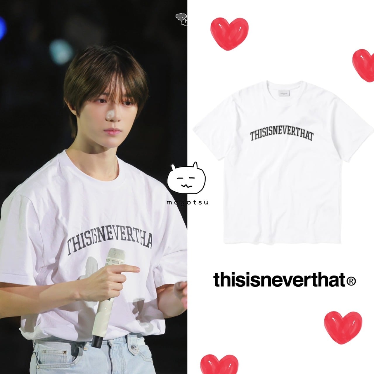 ☆TXT ボムギュ 着用！！【THISISNEVERTHAT】Arch-Logo Tee White | もごつ