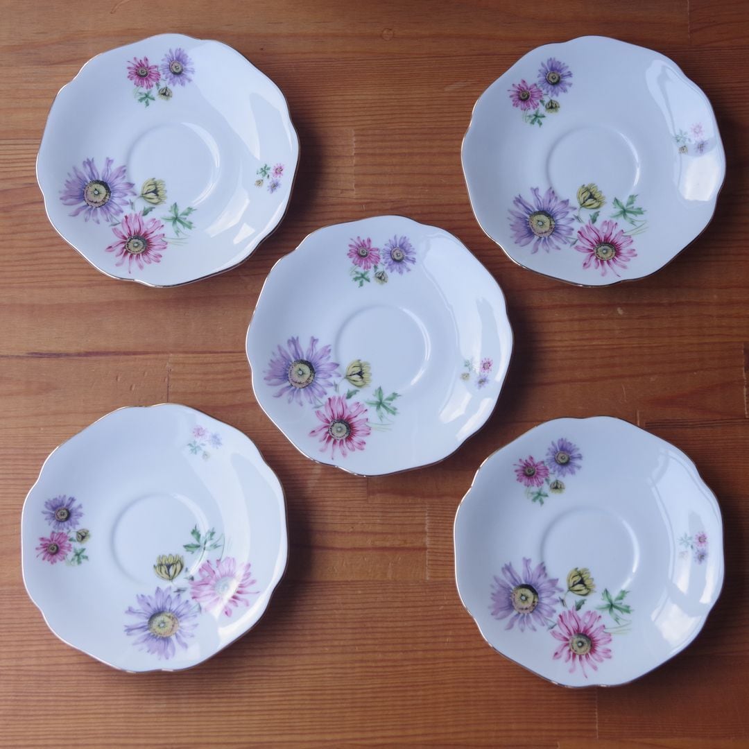 チェコスロバキア製 Haas & Czjzek H&C マーガレット 花柄 コーヒー