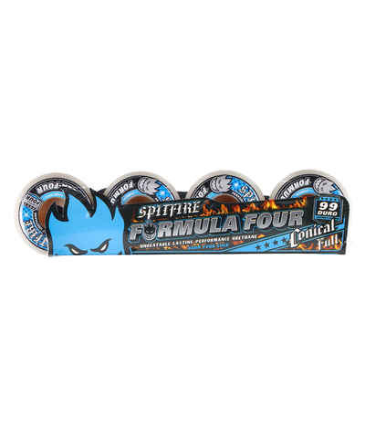 Shop Spitfire Formula Four Conical Full Wheels (white blue) 54 mm