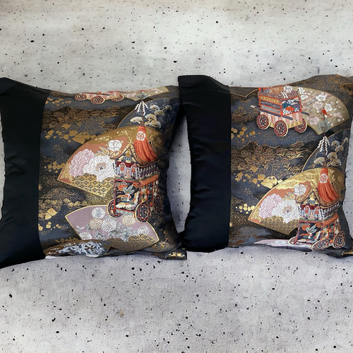 帯リメイク【クッションカバー45cm用×1枚】山車 山鉾 祇園祭 正絹高級