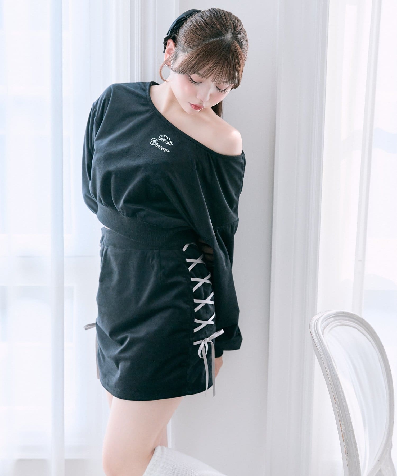 Belle Charme】リボンリボンベロアセットアップ | OLIVE des OLIVE