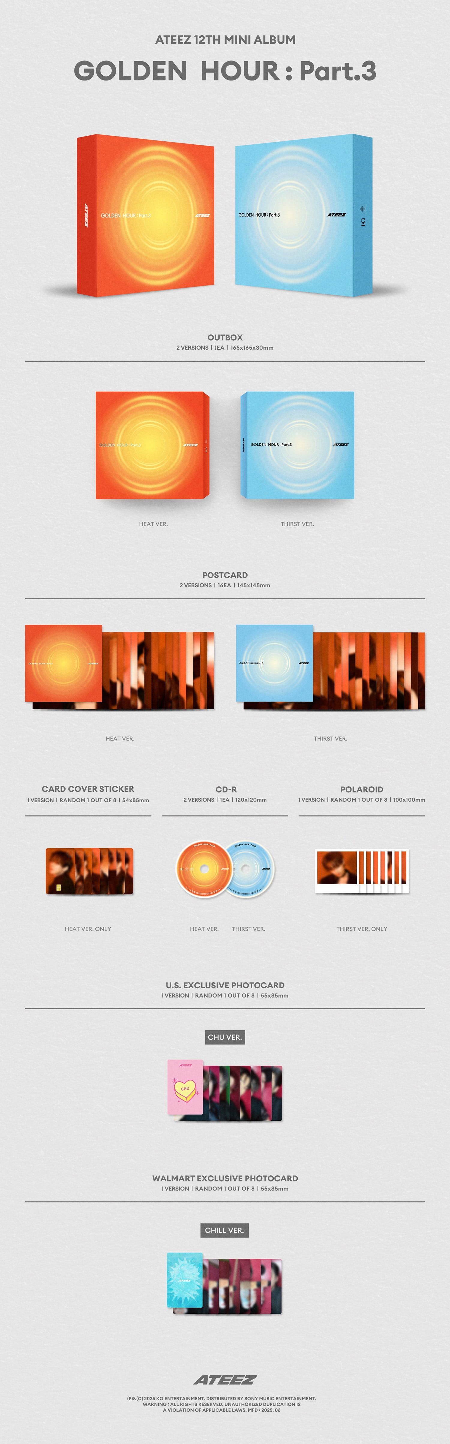 ATEEZ - GOLDEN HOUR : Part.3 (THIRST Ver.) - Walmart Exclusive CD