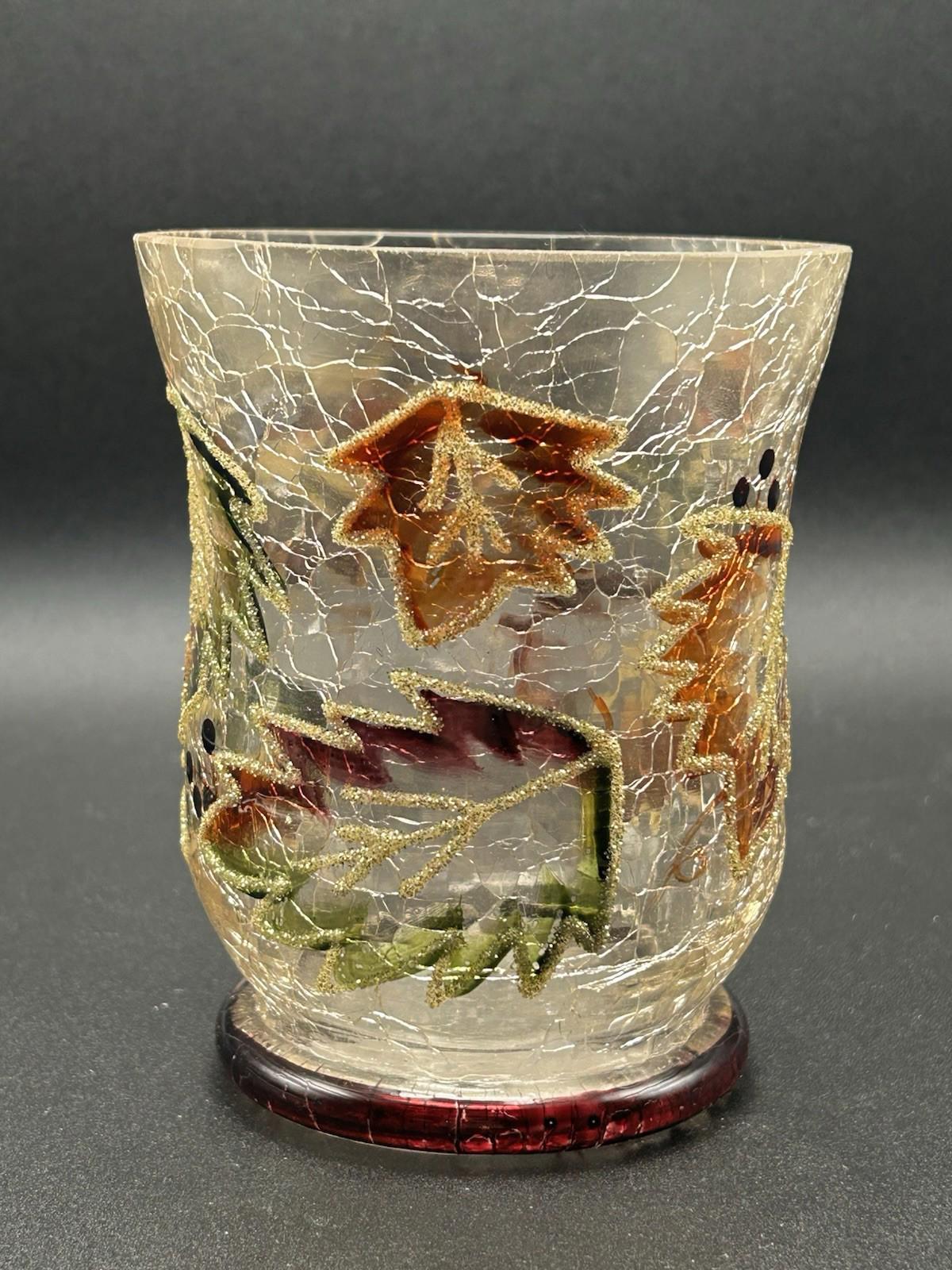 ヴィンテージ ヤンキーキャンドル クラックルガラス花瓶 キャンドル