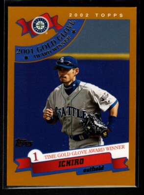 ICHIRO MARINERS 2002 TOPPS 2001 GOLD GLOVE WINNER #704 | eBay