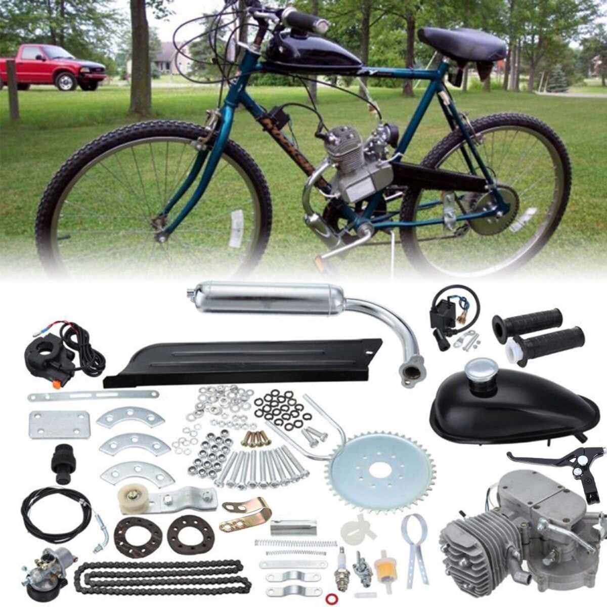 80cc 2 Stroke Gas Pocket Bike Engine Motor Kit Motorized Bicycle