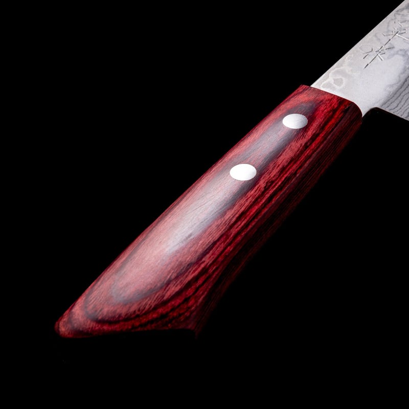 小三徳包丁｜No.6｜VG10ステンレス 積層 口金無 レッド | 越前打刃物