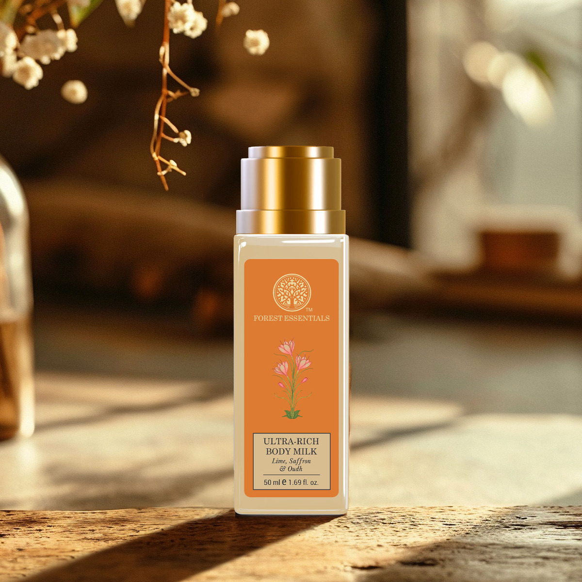 Ultra-Rich Body Milk Lime Saffron & Oudh (50ml) – Forest Essentials