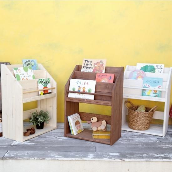 表紙が見える絵本棚 スプルース Lサイズ (幅90cm) | 木の雛人形・五月