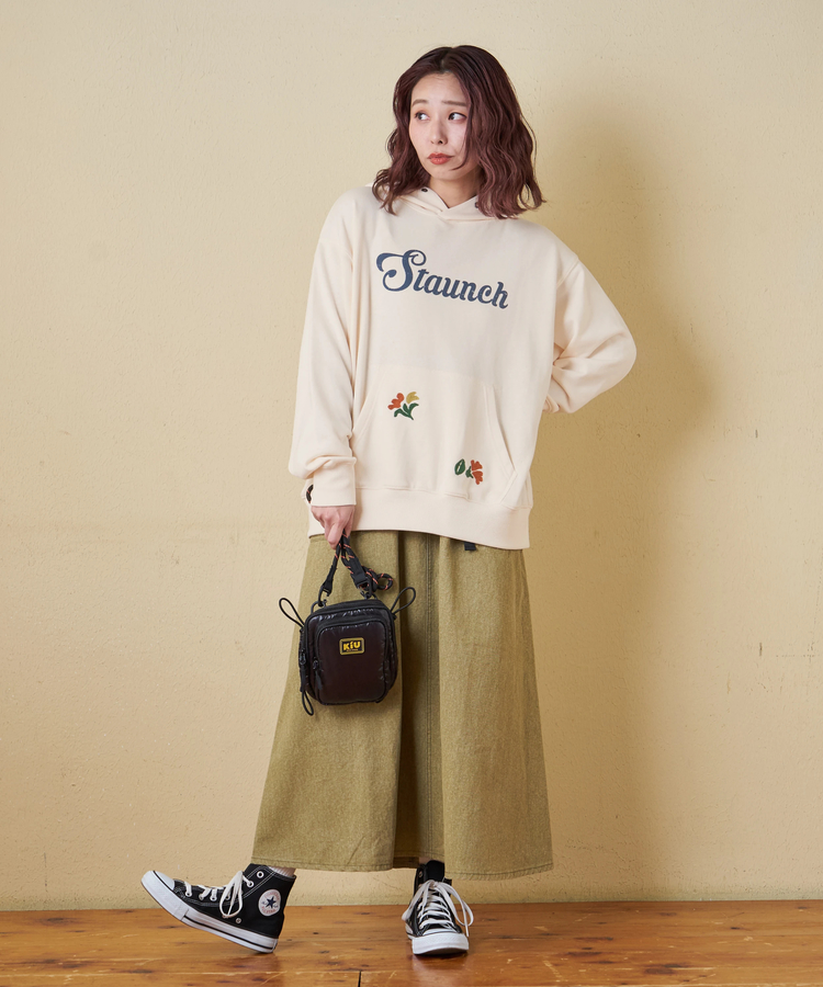 TC裏毛 プリント × 刺繍 スウェット プルオーバー パーカー【冬物15