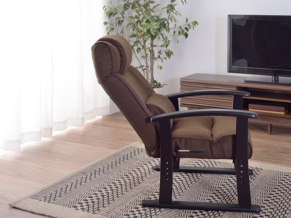 TR DC SC 1脚 アームチェア 回転式 ブラウン＊ブラック ハイバック TR