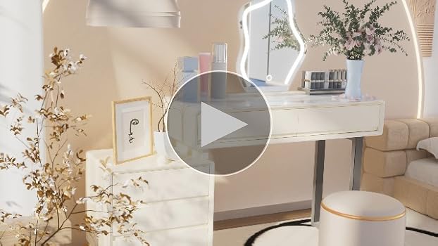 Amazon｜ドレッサー4点セット テーブル 女優LEDミラー 100cm幅員