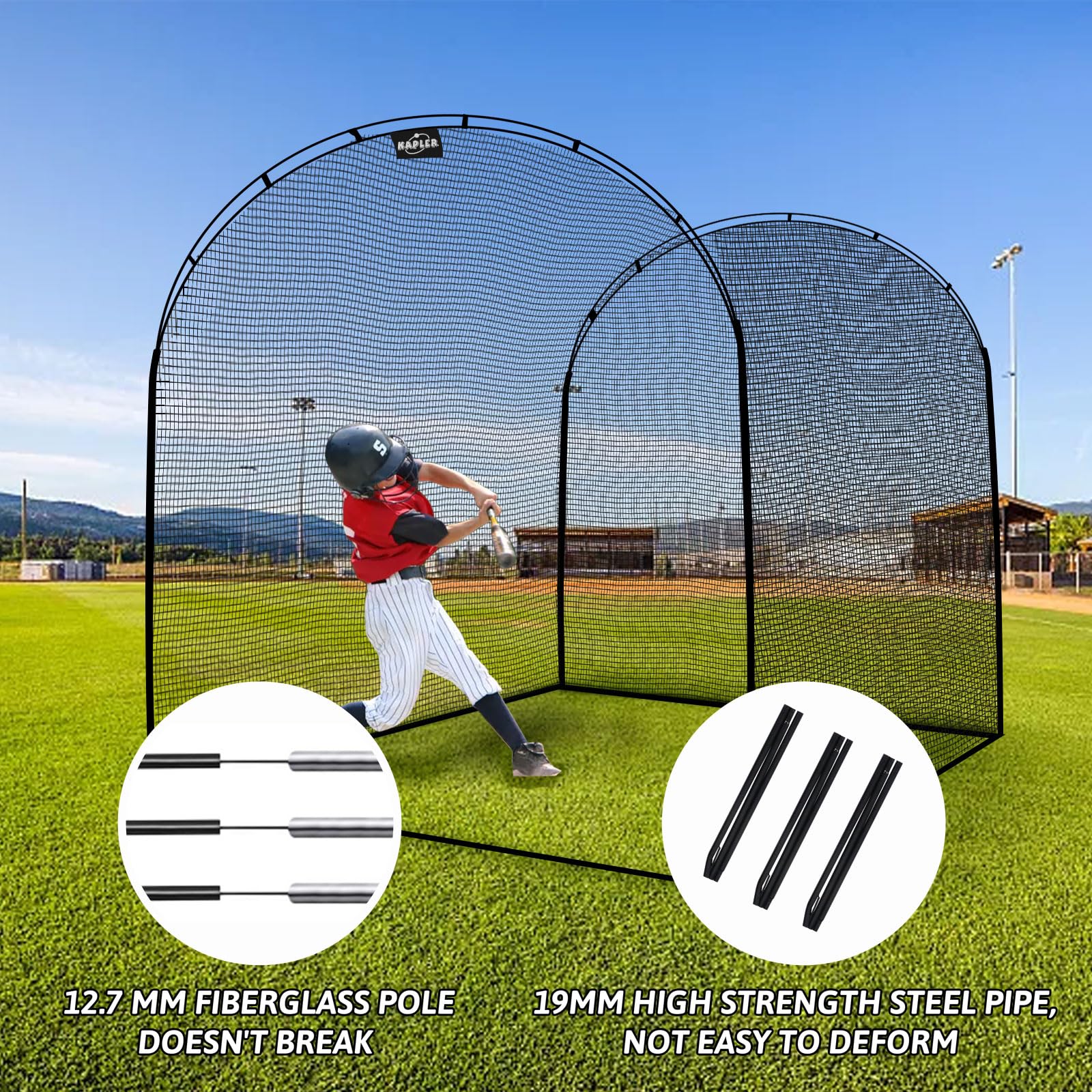 Amazon.co.jp: Kapler バッティングケージ 13X10X10フィート 野球