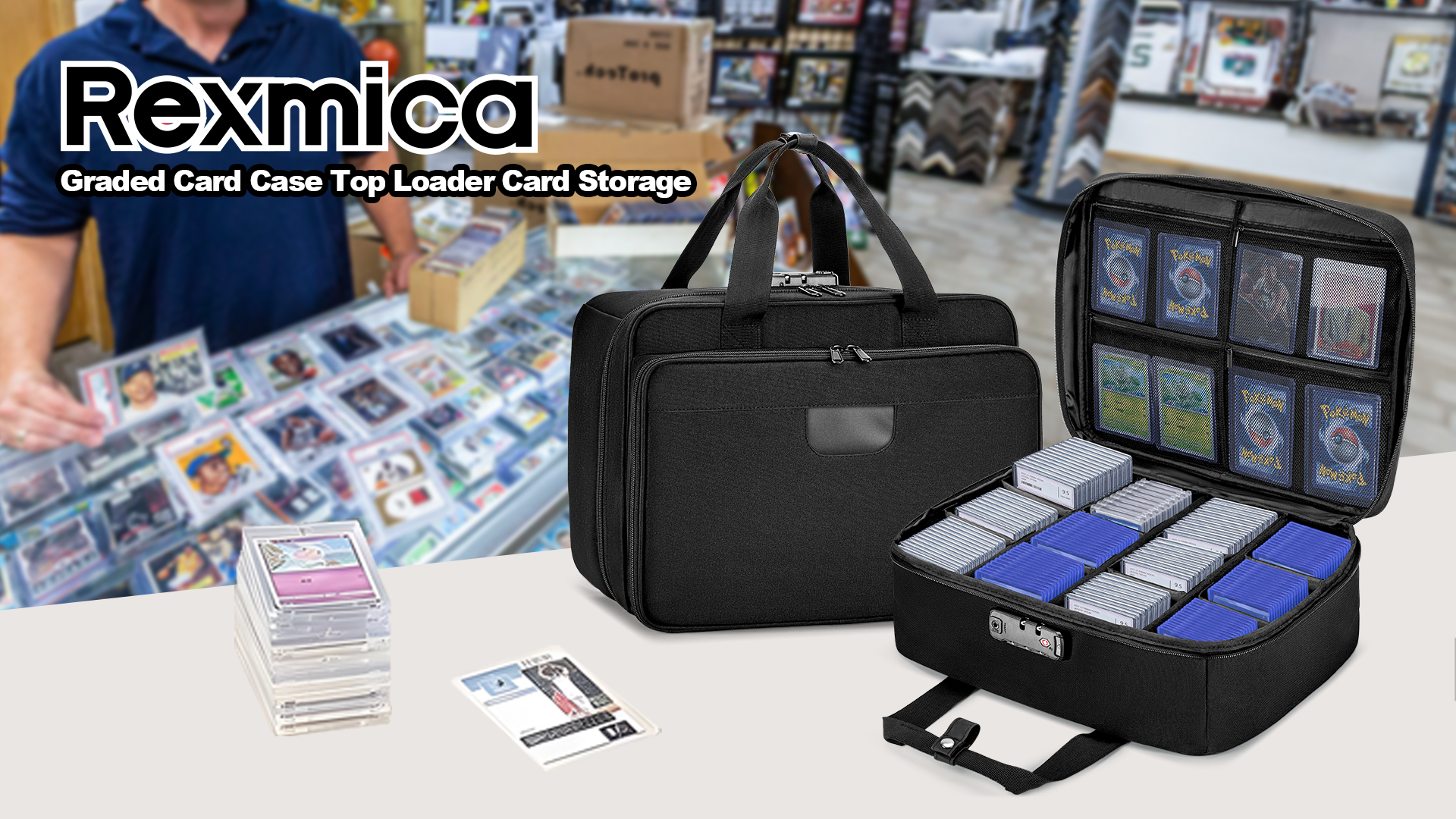 Amazon.com: Rexmica Graded Card Case for 600+ 35pt Top Loader