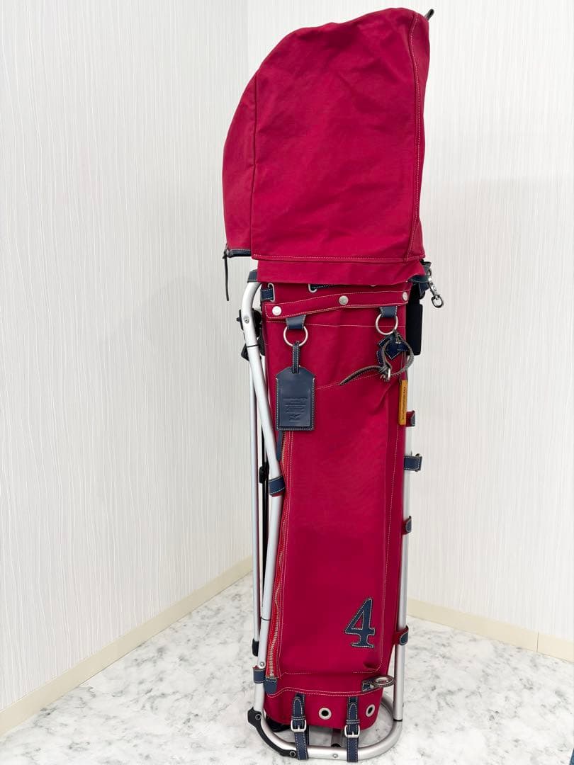 お値下げ　美品！木の庄帆布　赤 　フレームウォーカー　ミズノ　スタンド式 希少】ミズノ フレームウォーカー × 木の庄帆布 キャディバッグ