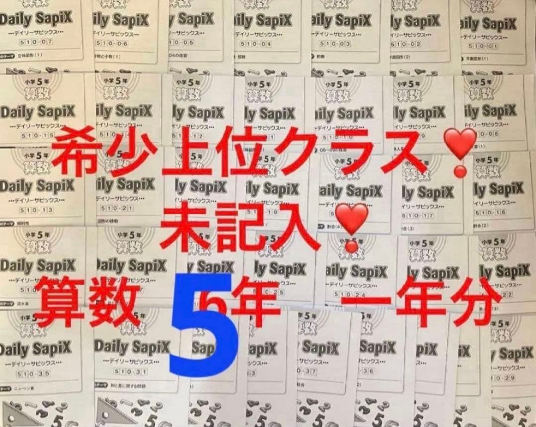 ㉑C SAPIX サピックス　sapix 5年算数　ディリーサピックス　一年分w サピックス SAPIX 5年 算数 1年分 テキスト チェックテスト フルセット