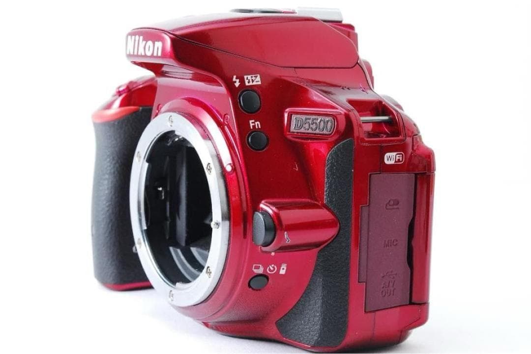 美品 Nikon D5500 ショット数極少 レッド スマホ転送 Wi-Fi搭載 - メルカリ