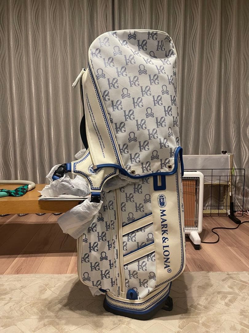 MARK & LONA キャディバッグ ホワイト/ブルー MARK&LONA - 【2025SS 木村拓哉さん着用 VOL.7】【銀行振込・代金引換