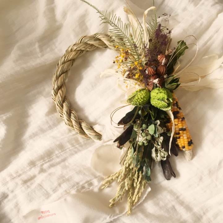 36しめ飾りしめ縄 正月飾り ドライフラワー スワッグ インテリア 雑貨 お正月飾り ドライフラワーしめ縄（A） スワッグタイプ 花 はな