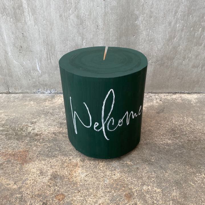 黒板塗料を塗った切り株　31cm 黒板塗料を塗った切り株 31cm