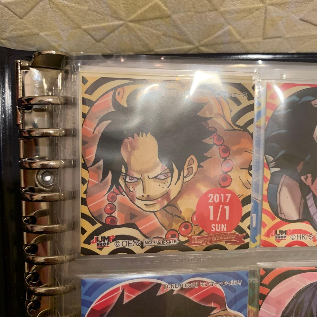 ジャンプショップ　限定　366日　ステッカー　2017年1月1日　エース　ルフィ ☆JUMP SHOP 365日ステッカー☆ 2017年1月のキャラクターラインナップ