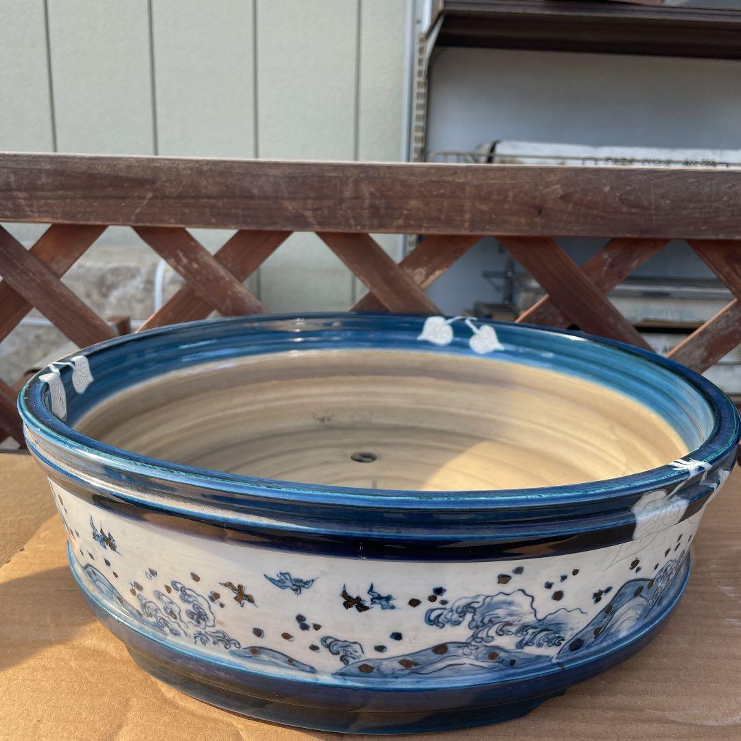 瀬戸鉢 【未使用品】盆栽鉢、植木鉢、盆栽小鉢、山野草鉢 盆栽鉢 植木鉢 瀬戸焼文山窯色絵鉢4点セット・桃 色鉢 絵付鉢 絵鉢 3号