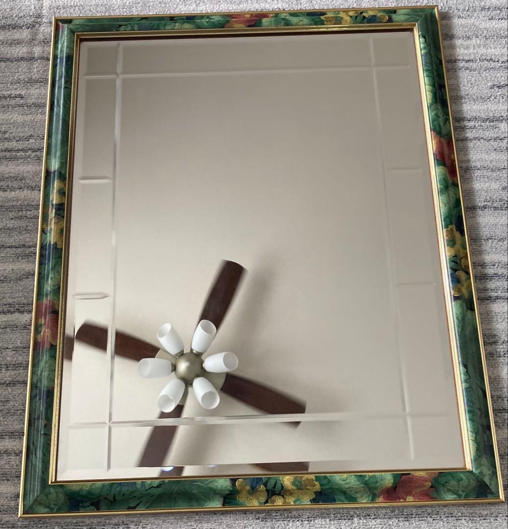 花柄デザイン 壁掛け鏡 フラワー柄の壁掛け八角鏡（手鏡/卓上ミラー）｜通販のベルメゾンネット