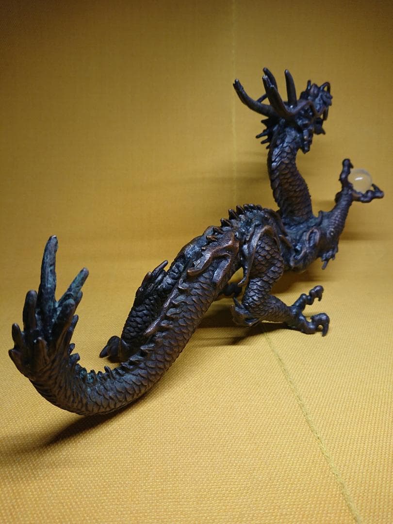 龍　銅製　ブロンズ像　2.5kg　置物　インテリア　工芸品　美術品　A2595