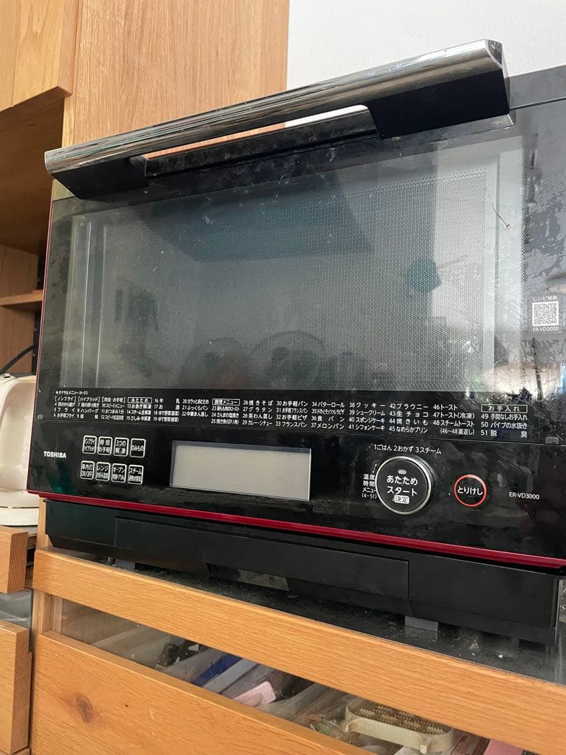 【不具合あり】TOSHIBA オーブンレンジ コンパクトER-VD3000 TOSHIBA 過熱水蒸気オーブンレンジ 石窯ドーム ER-YD3000(K) 電子