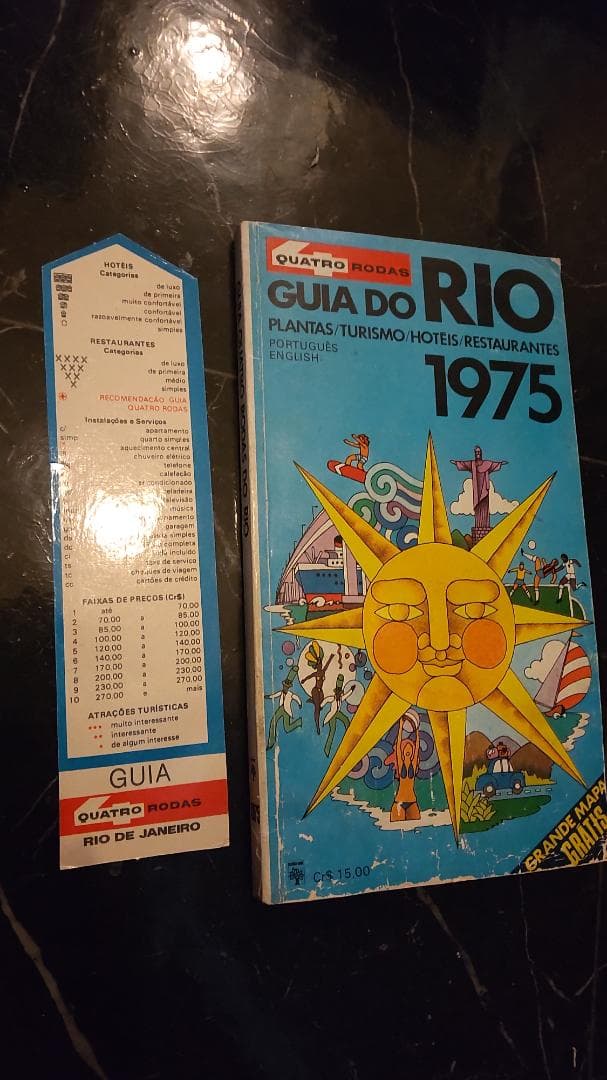 GUIA DO RIO 1975 洋書 地図 ポルトガル語 英語 QUATRO Rio de Janeiro, Brazil 1947 Plate 01: Centro, Gloria, Airport