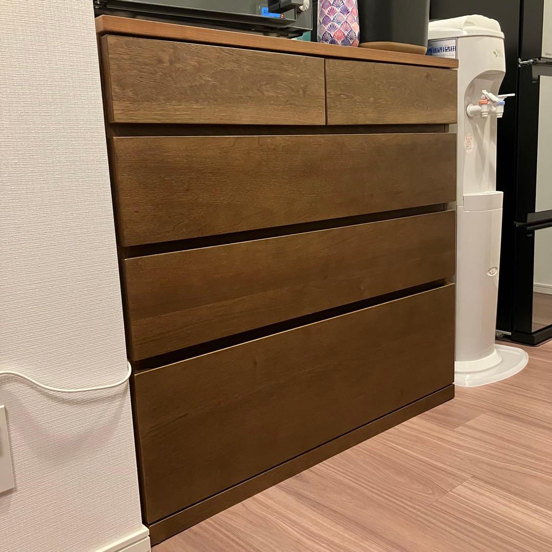 破格◎無印 木製チェスト４段　ウォールナット材 木製チェスト4段 ウォールナット材突板 | 無印良品