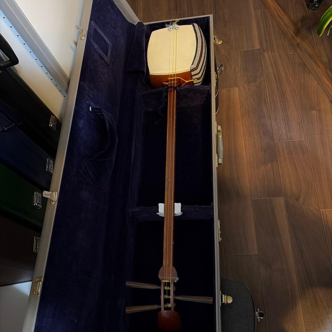 三味線本体 ナチュラルウッド ケース付き 三味線ケース ソフトケース カバー 新・1680D防水／三味線型ケース