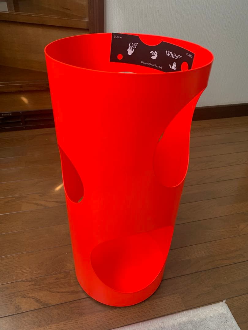 【希少】off-White オフホワイト レッド 傘立て 2段折りショート傘（晴雨兼用/親骨55cm） | 雑貨・小物,ファッション