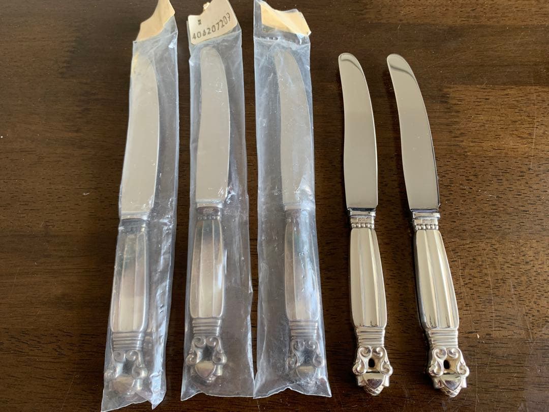 ジョージジェンセン　エコーンACORN 廃盤デザートナイフ　スターリングシルバー ACORN ディナーナイフ（L） I Georg Jensen