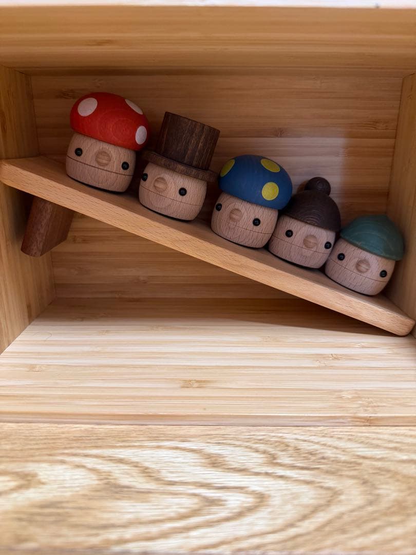 こまむぐ　どんぐりころころ　ぱぱ　まま　きのこ　こども　坂　セット　中古 どんぐりぱぱ・まま・きのこセット | こまむぐ |公式通販｜日本製木の