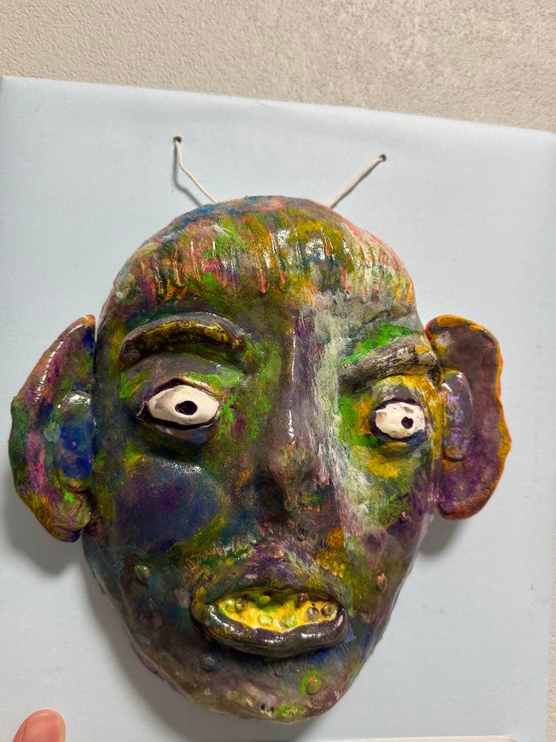 多色 陶器製 顔の置物 壁掛け用 shizuku_wallvase-g_s1100.jpg?v