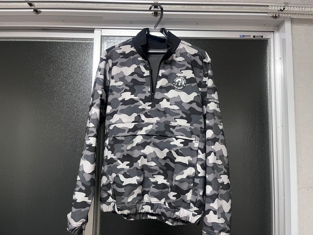 JACK BUNNY 迷彩柄 ジップアップジャケット サイズ：1 JACK BUNNY ジャックバニー フード付 ハーフジップ 中綿