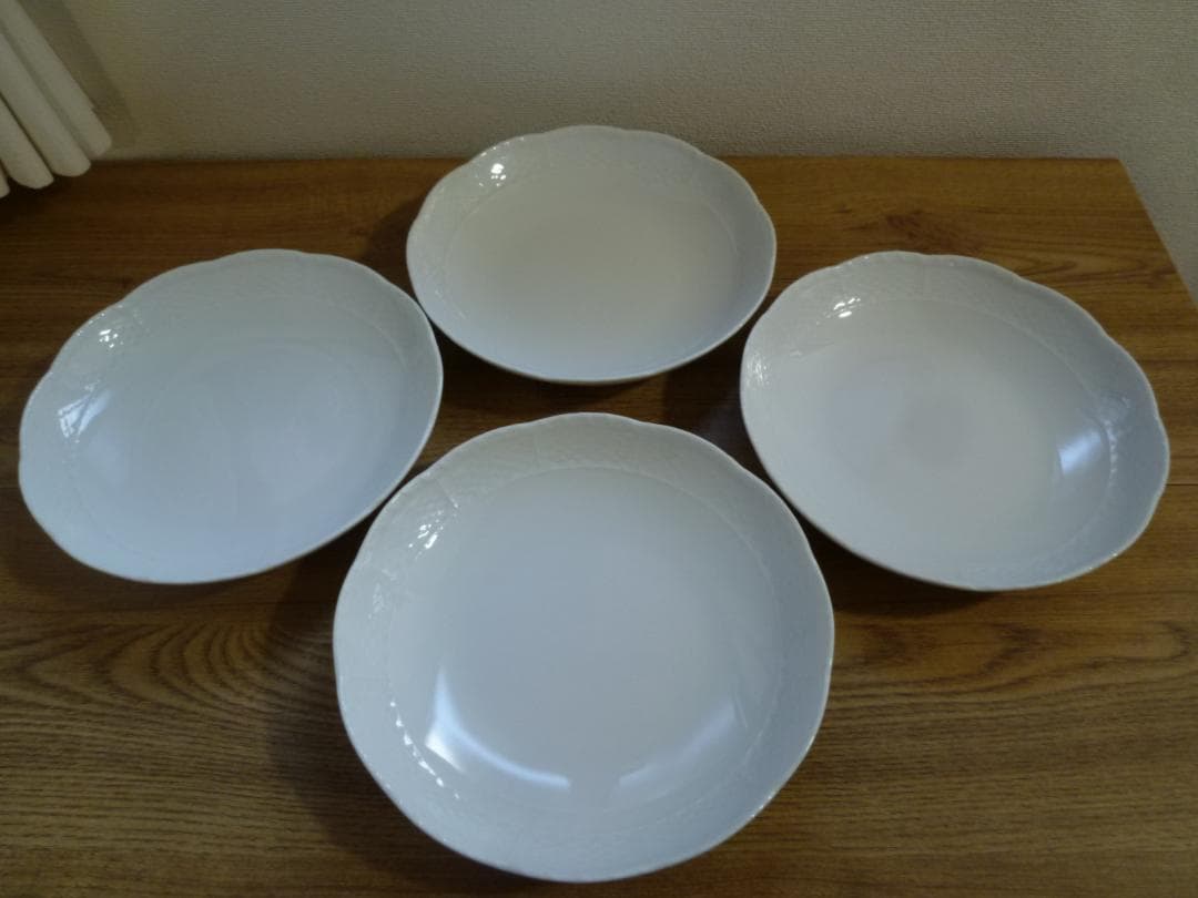 リチャードジノリ ベッキオホワイト ディッシュラウンド L、4枚 ジノリ1735／リチャードジノリ ベッキオホワイト ディッシュラウンド